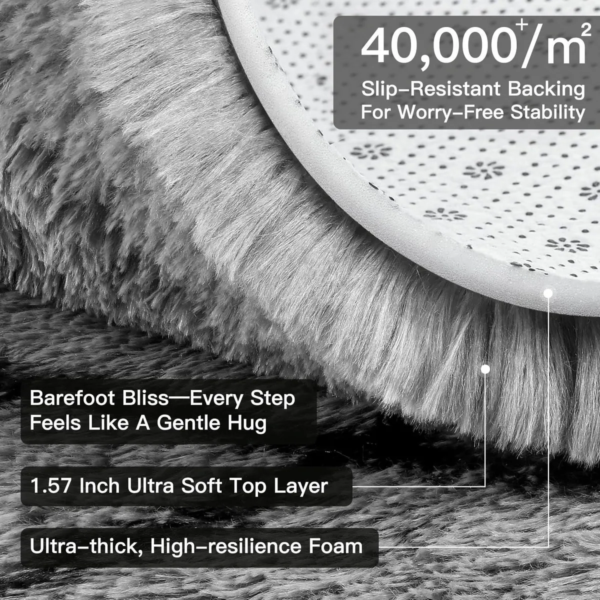 Rugs Living Room 200x290cm Grey Area for Bedroom - Image 4