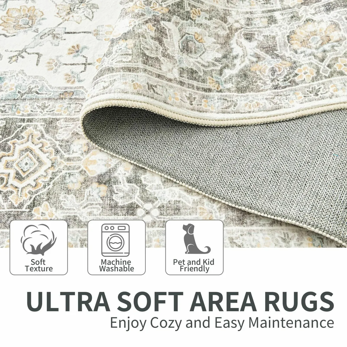 Rugs Living Room Large 160x230 cm Soft Low Pile - Image 4