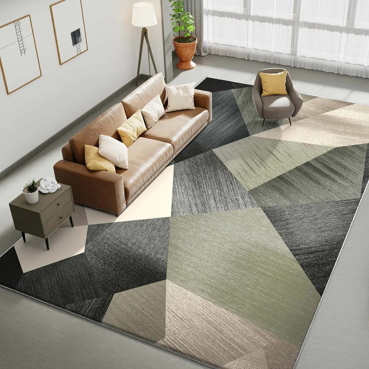 Washable Rug for Living Room- Fluffy Non-Slip - Image 1