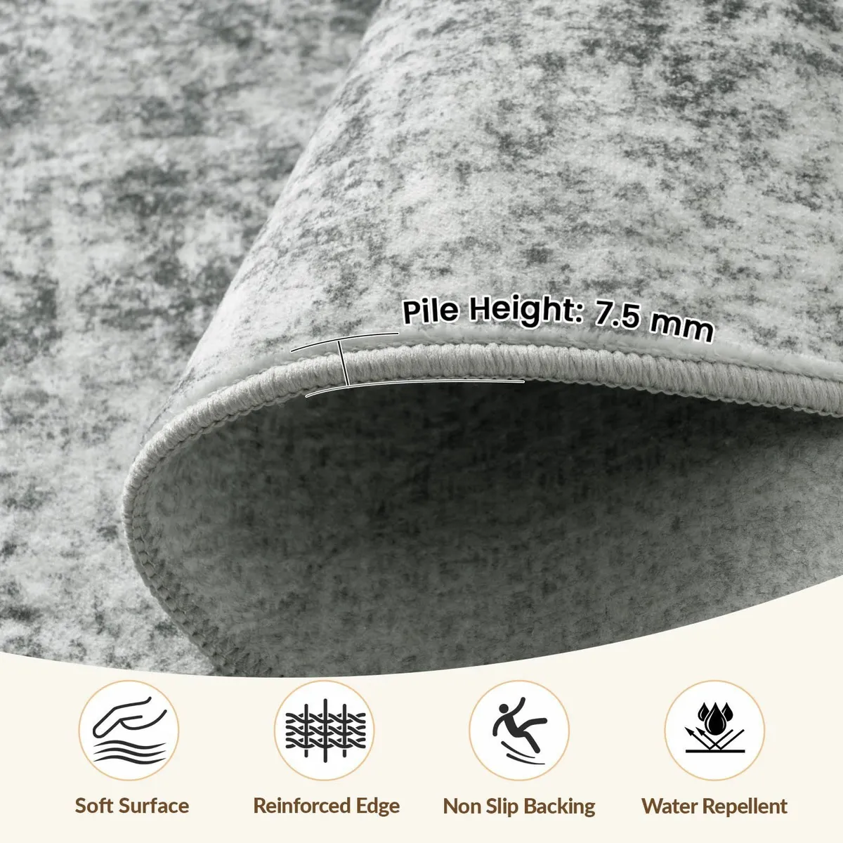 Washable Rugs Living Room 120x180 cm Modern - Image 3