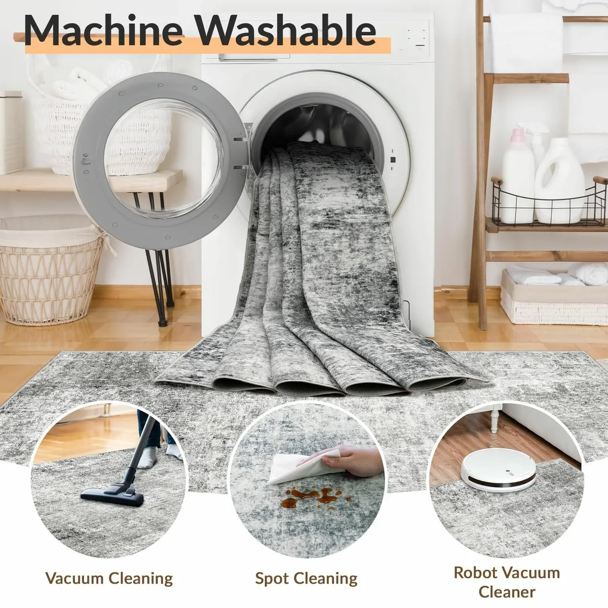 Washable Rugs Living Room 120x180 cm Modern - Image 4