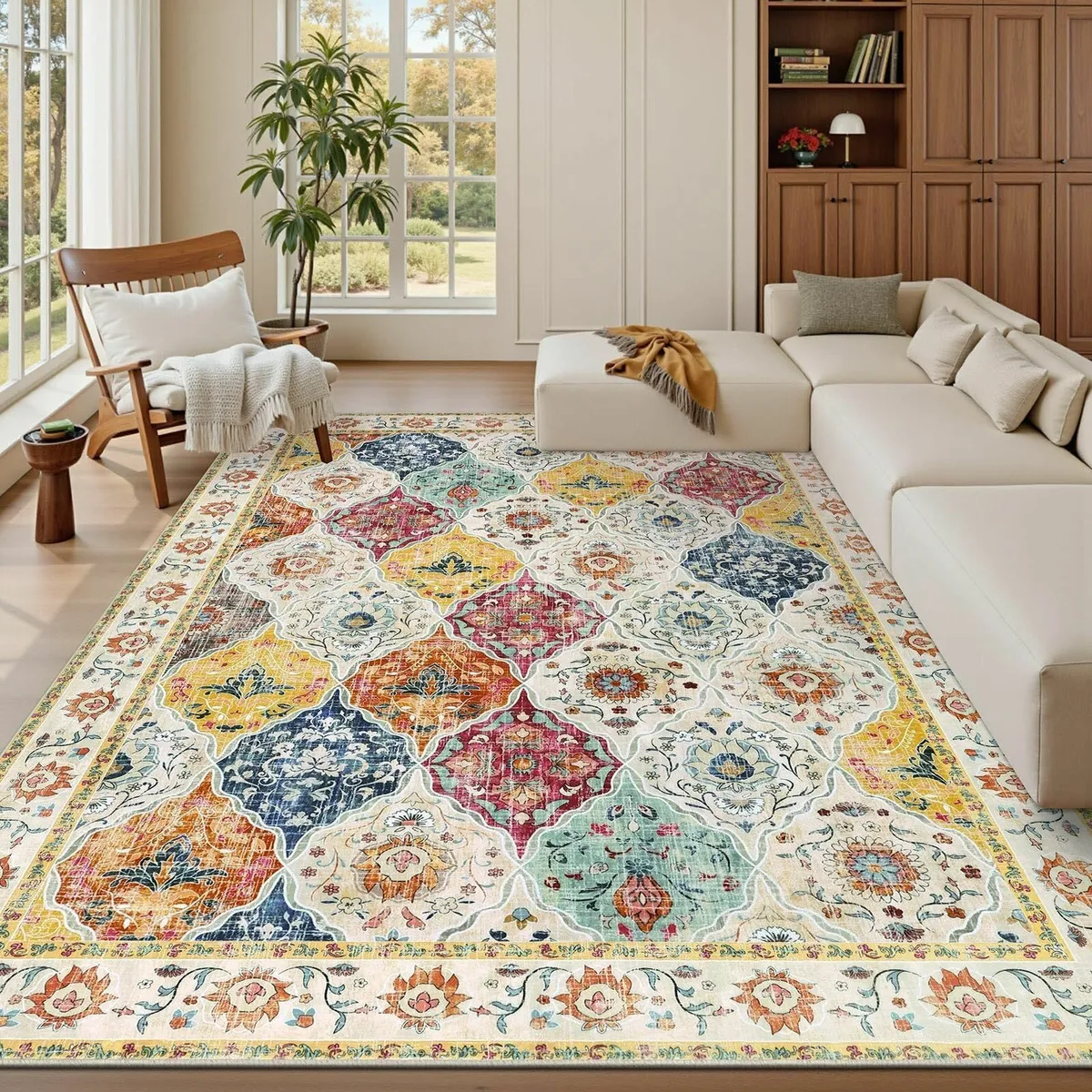 Vintage Washable Rugs Living Room Large 160x230 - Image 2