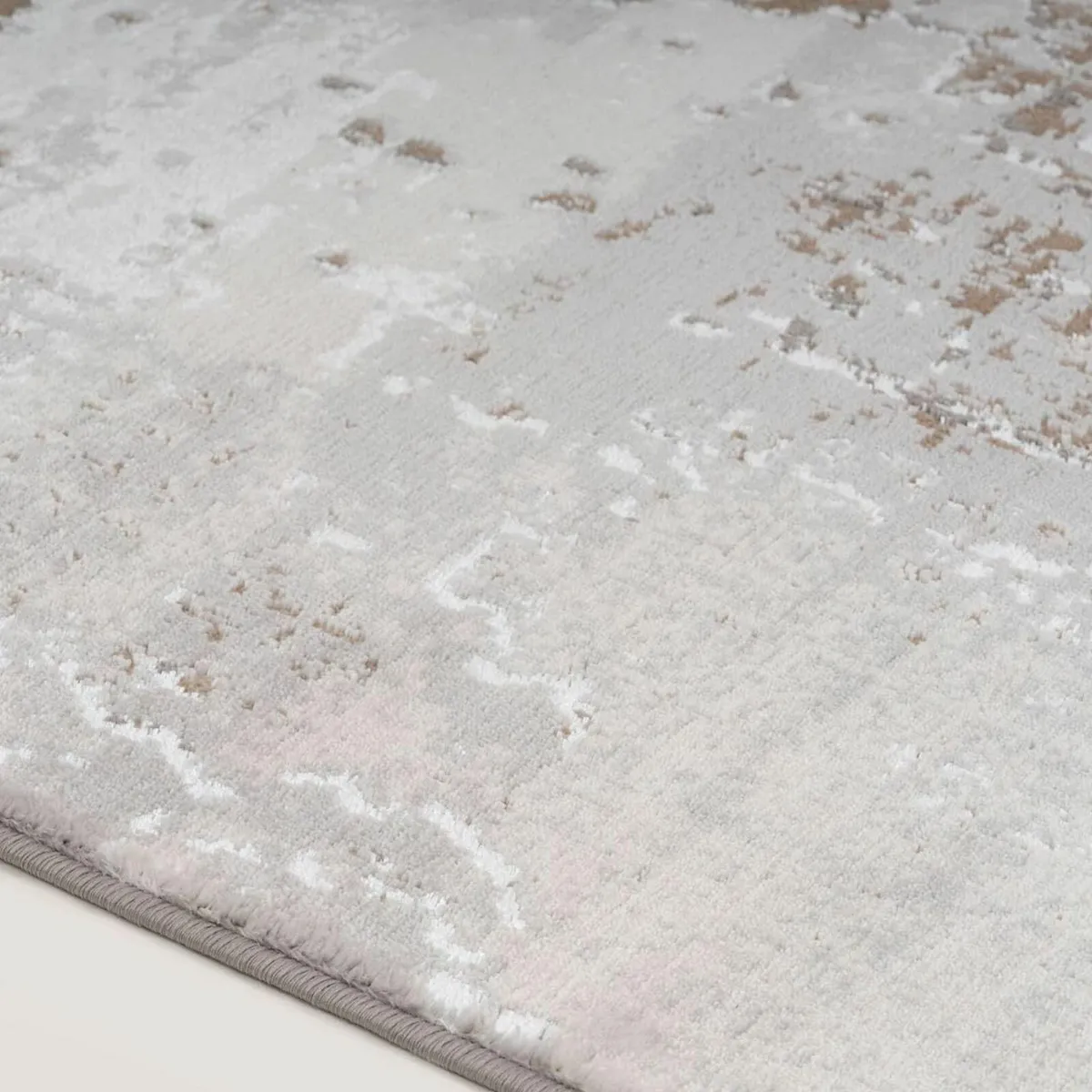 Luxury Greige Painterly Living Room Area Rug - Image 4