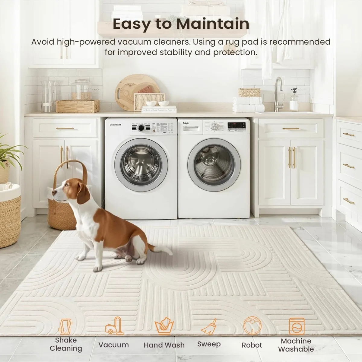 Large Rugs for Living Room 200x290 Washable Anti - Image 4