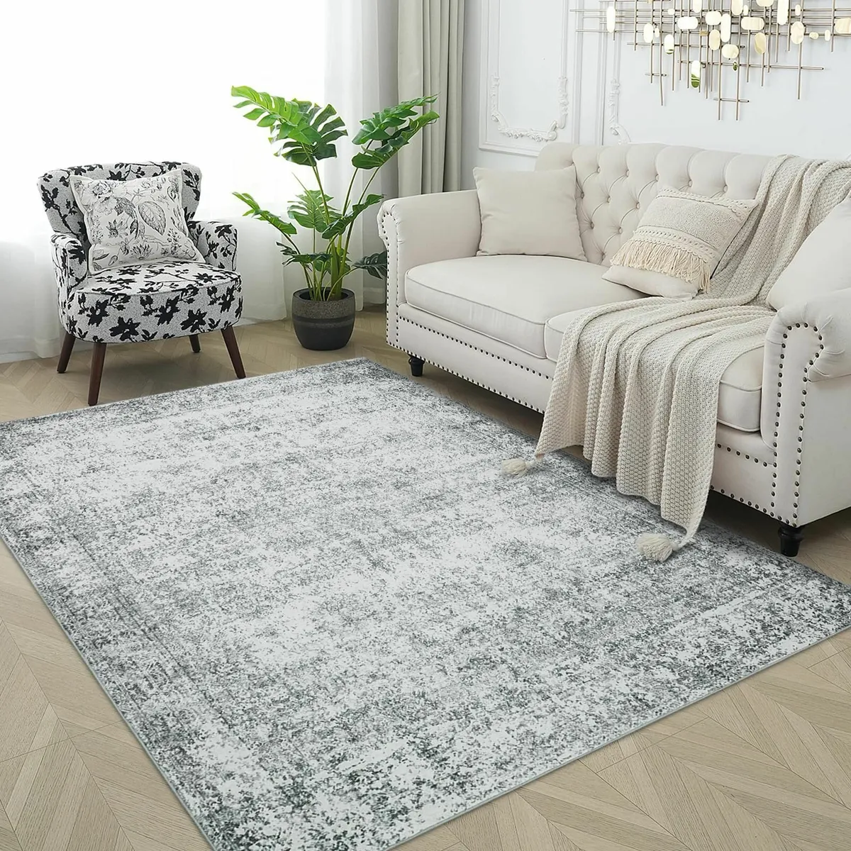 Vintage Area Rug 160x230cm Washable Living Room - Image 3