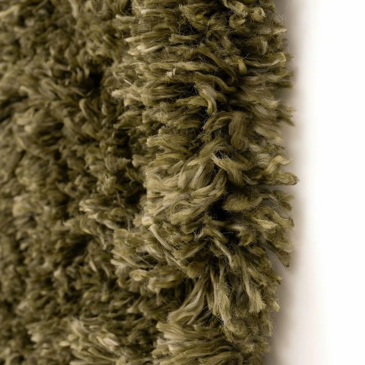 Super Soft Shaggy Olive Green Living Room Area - Image 2