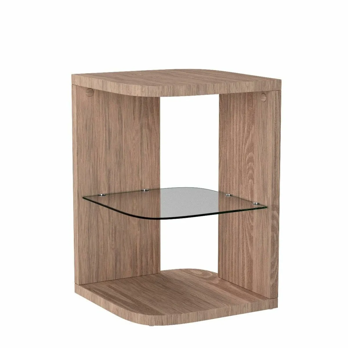 Glass Wood Side Table End Small Coffee Lamp Sofa - Image 4