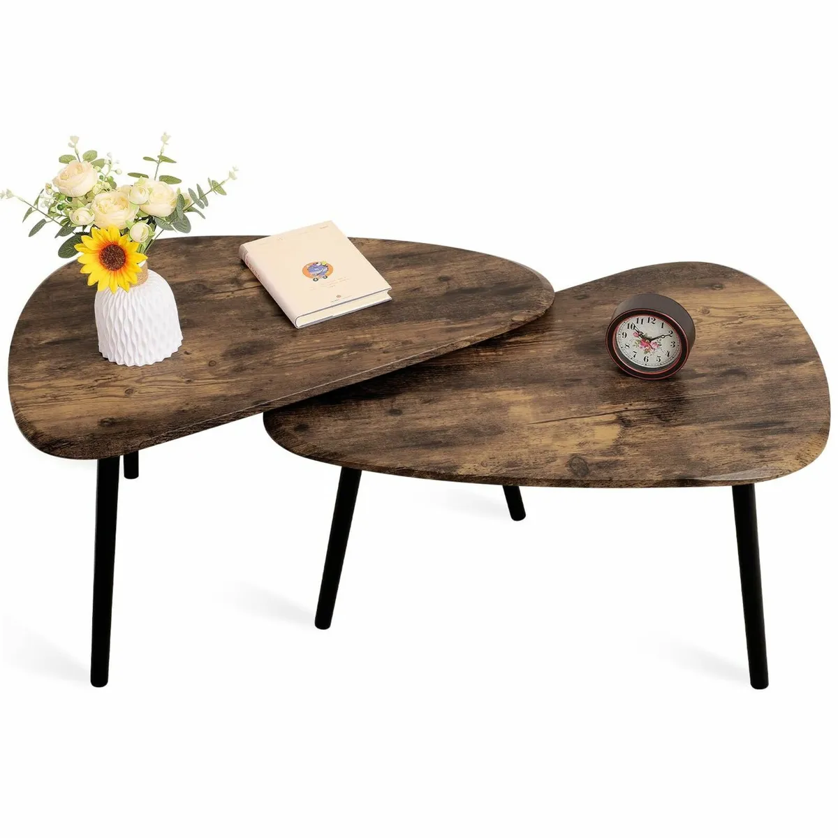 Irregular Nesting Coffee Tables Set of 2 Side - Image 3