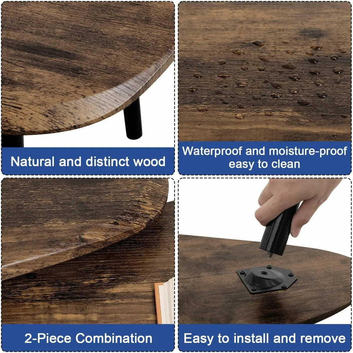 Irregular Nesting Coffee Tables Set of 2 Side - Image 4