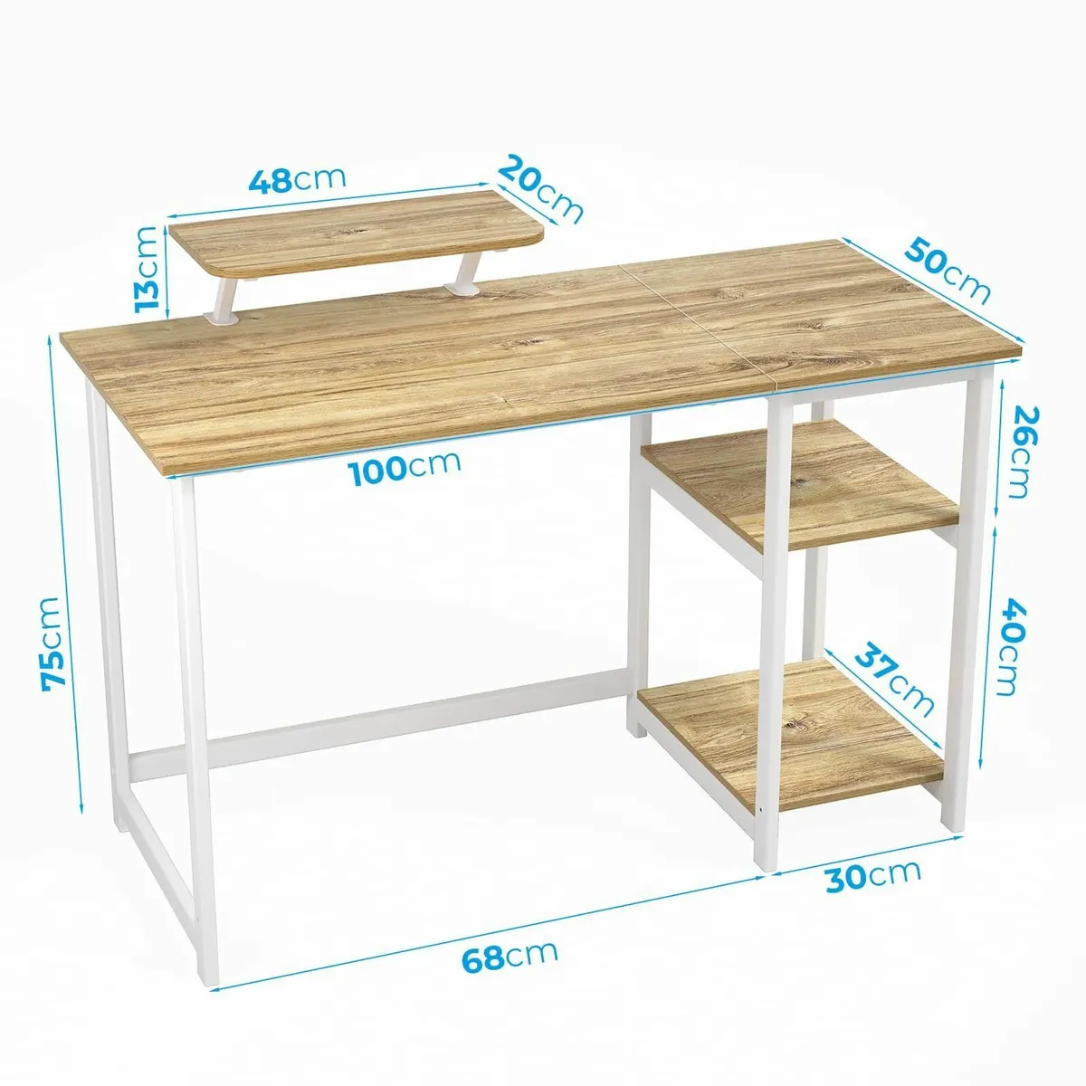 Office Desk with Monitor Stand 100cm Home - Image 3