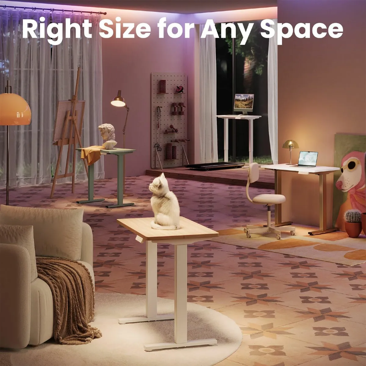 80cm Small Electric Standing Desk Adjustable - Image 2