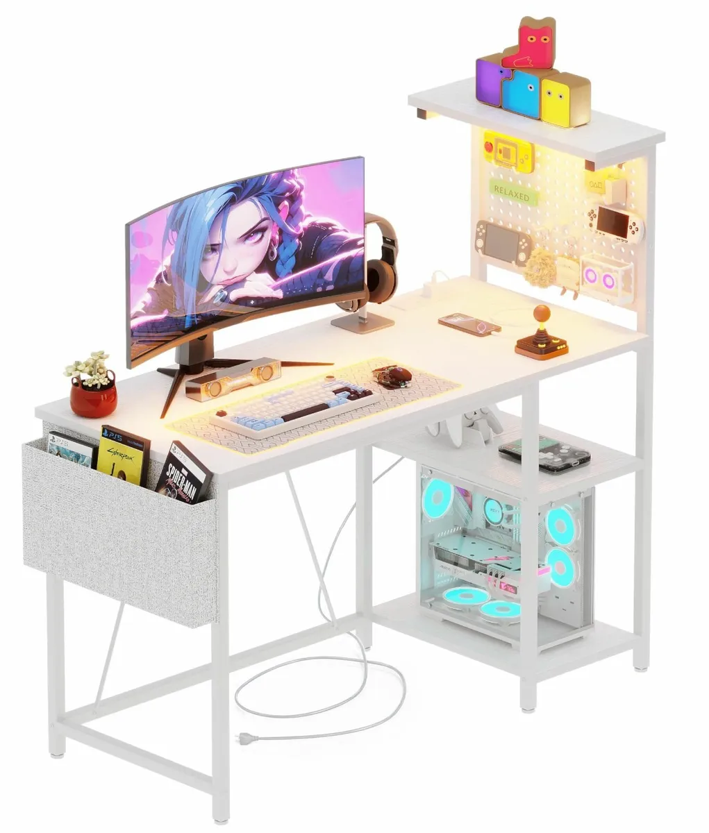 Gaming Desk 100 x 50 cm with Pegboard Power - Image 1