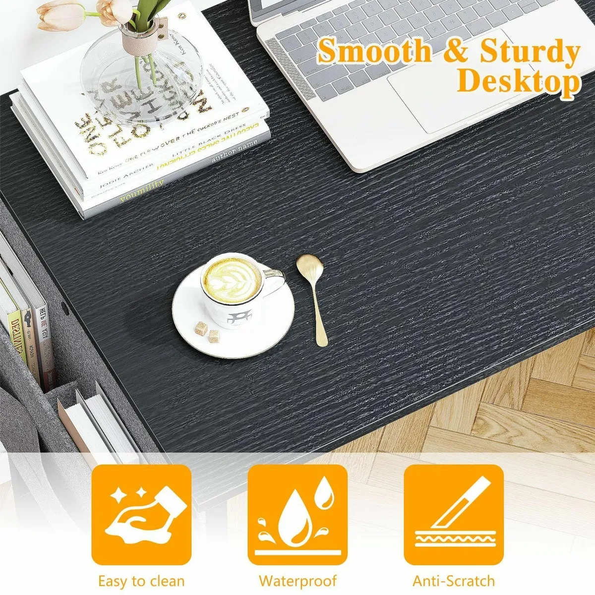 L Shaped Gaming Desk with Storage Bag 100x70 cm - Image 4