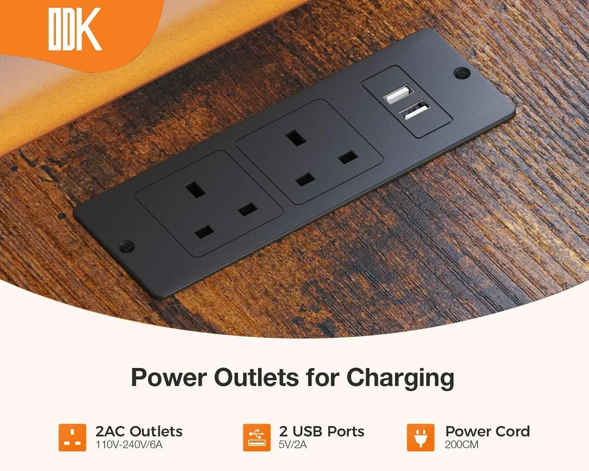 Corner Desk with Drawers Reversible L Shaped - Image 4