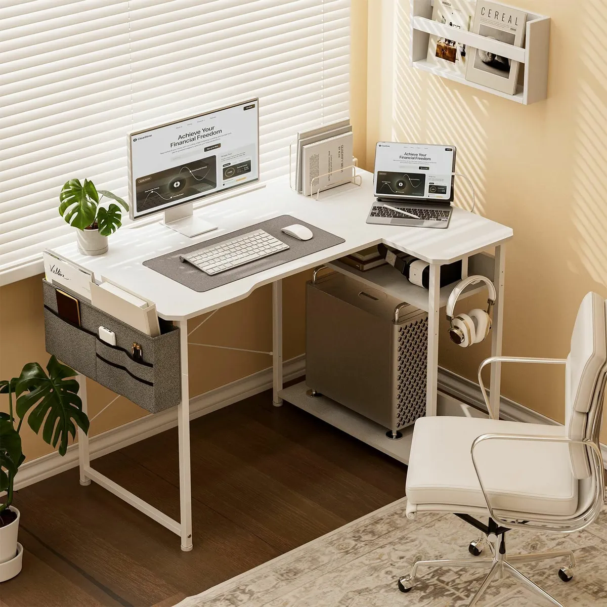 L Shaped Gaming Desk 100x70CM Computer with - Image 2