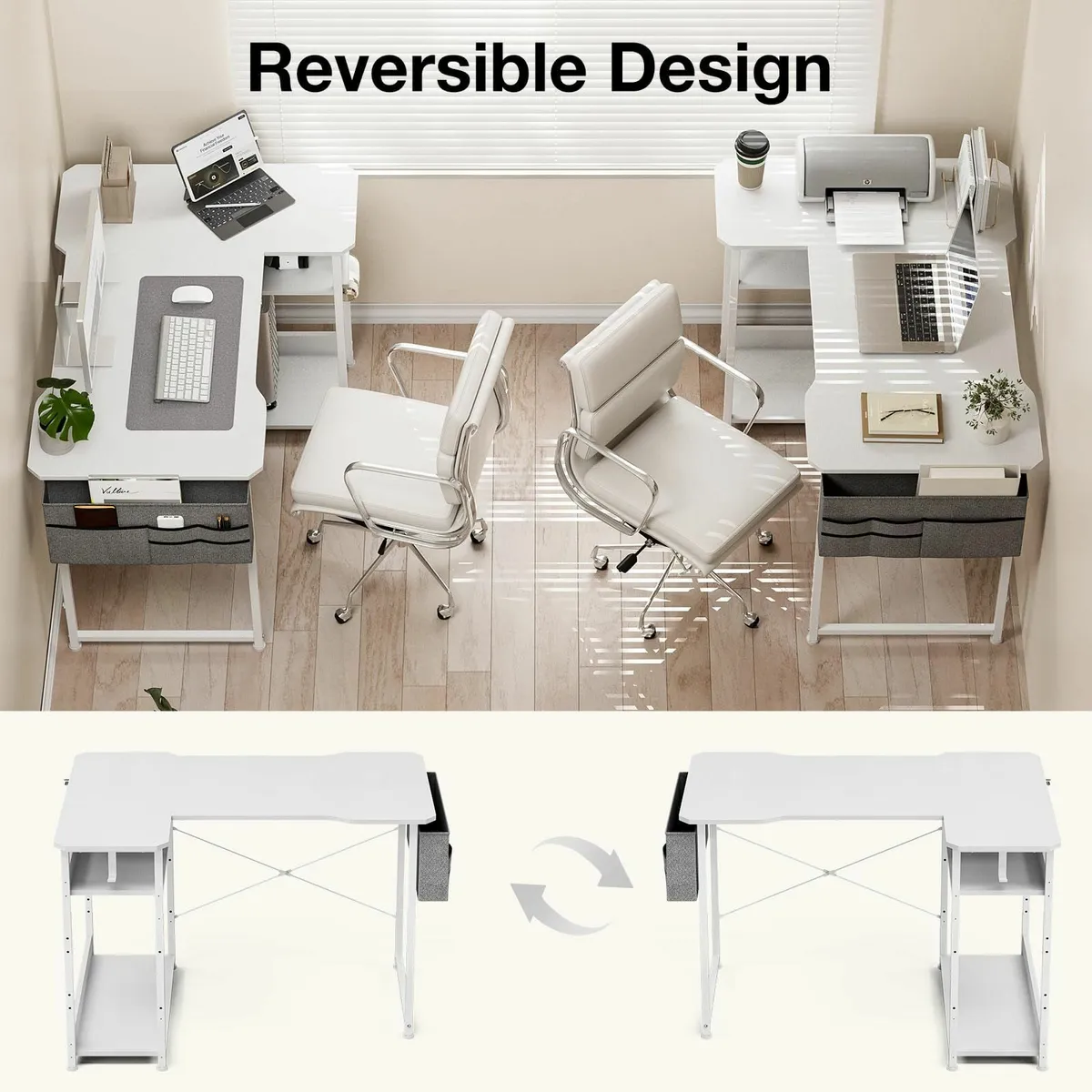 L Shaped Gaming Desk 100x70CM Computer with - Image 4