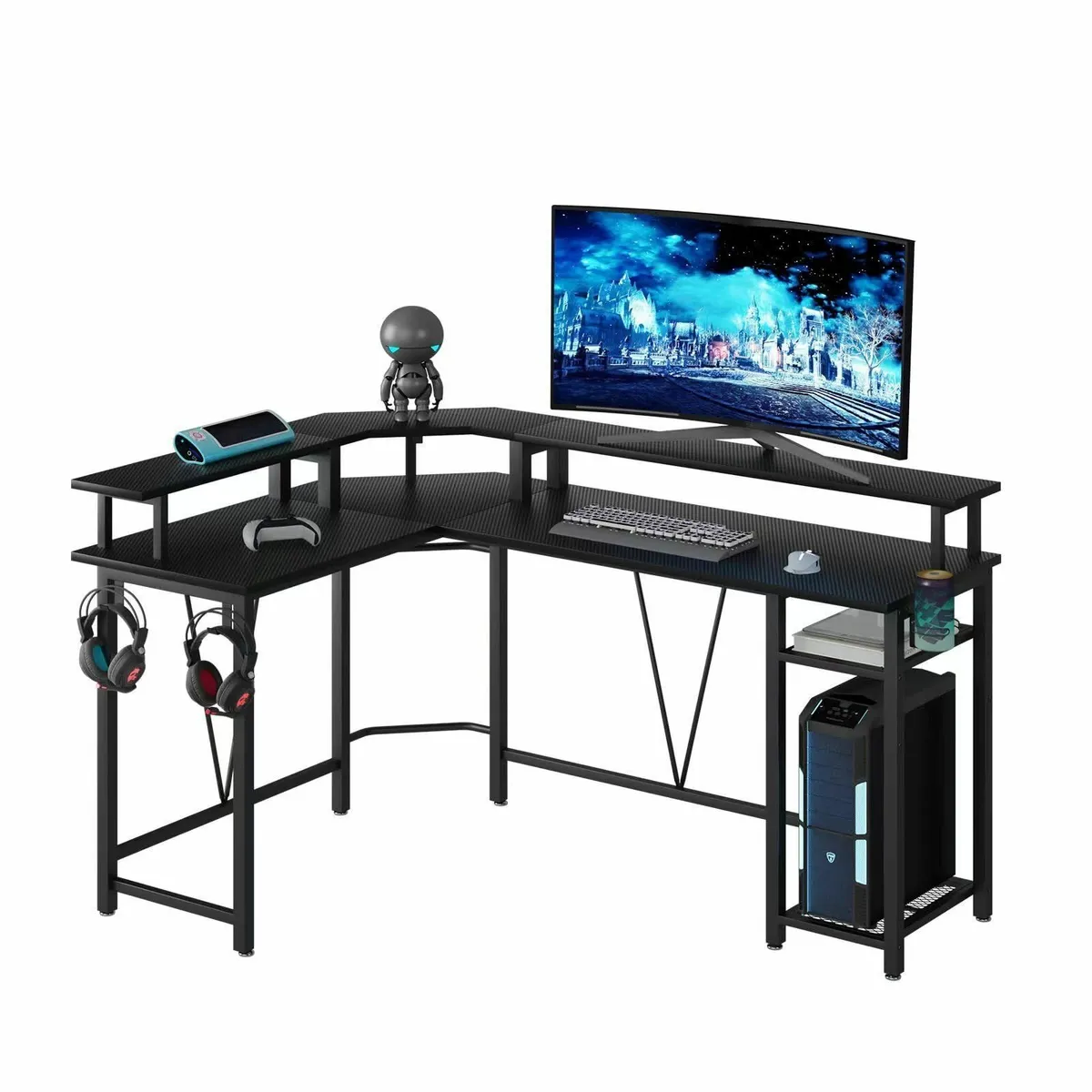 Computer desk L-shaped Gaming with Extra-Large - Image 1