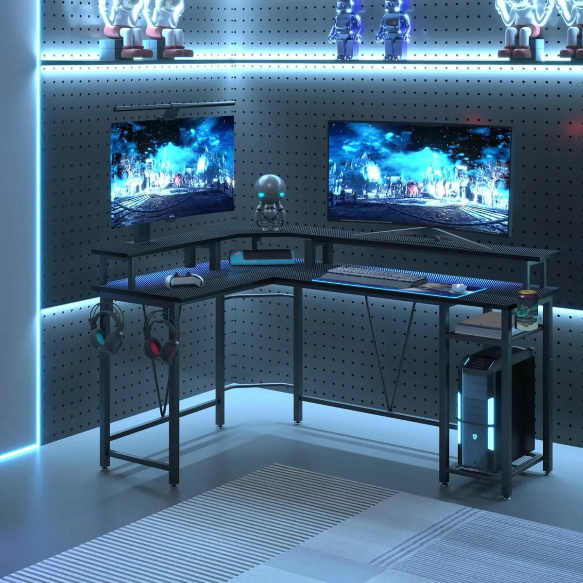 Computer desk L-shaped Gaming with Extra-Large - Image 2