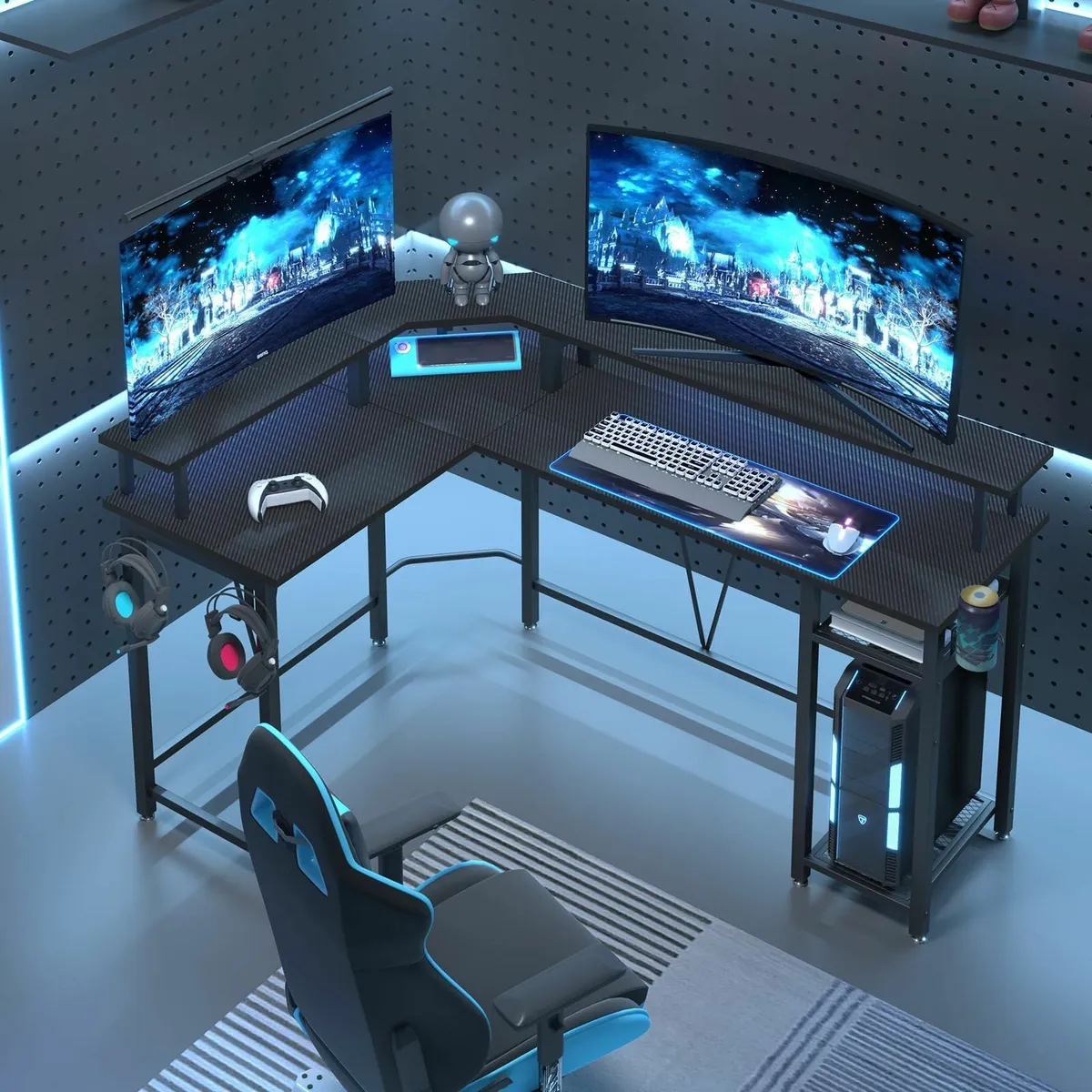 Computer desk L-shaped Gaming with Extra-Large - Image 4