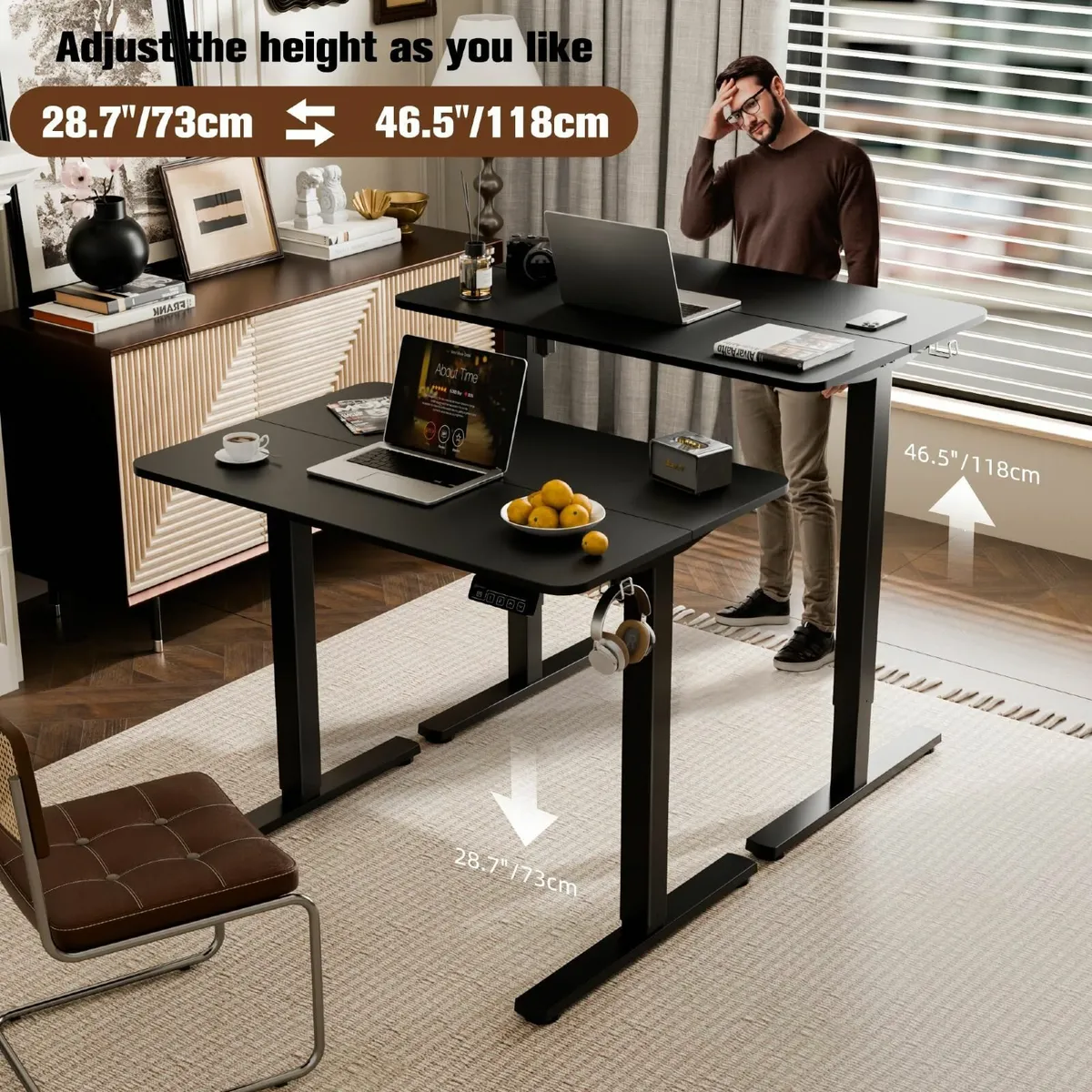 Electric Standing Desk 90x60cm Height Adjustable - Image 4