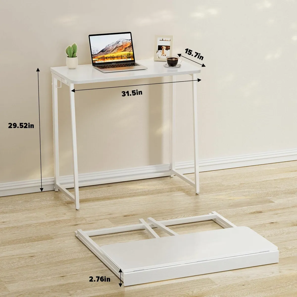Folding Desk 80cm Small for Spaces Easy Assemble - Image 2