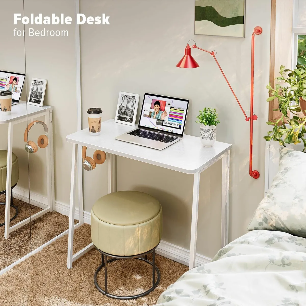 Folding Desk 80cm Small for Spaces Easy Assemble - Image 4