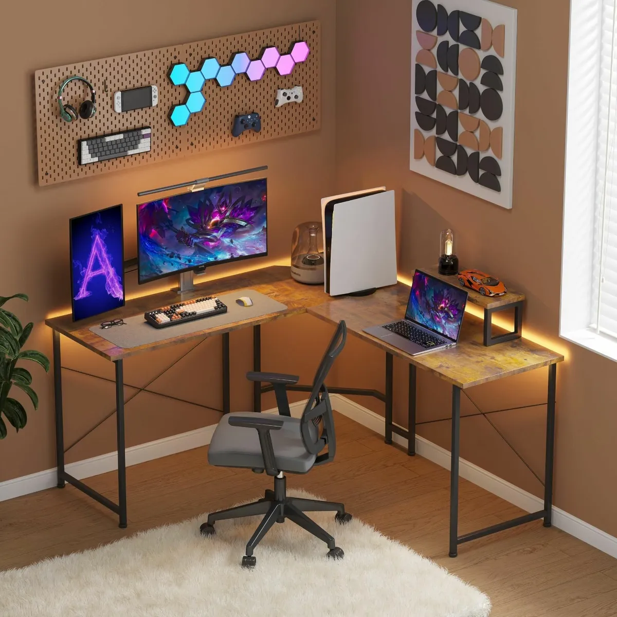 Corner Desk 50 L Shaped Gaming with Removable - Image 1