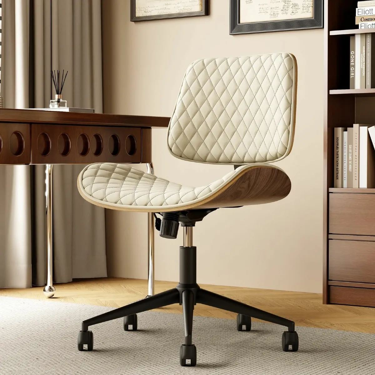 Home Office Desk Chair with Wheels Adjustable - Image 1