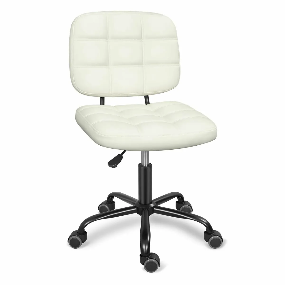 Armless Home Office Desk Chair with Wheels Modern - Image 4