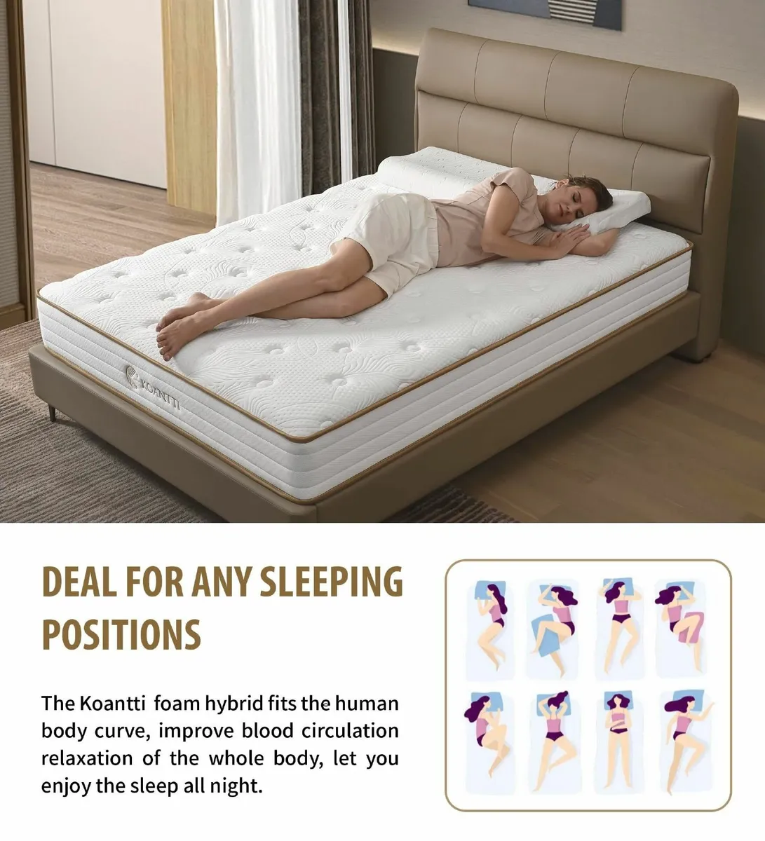 20cm Thick Memory Foam Hybrid Mattress Pocket - Image 3