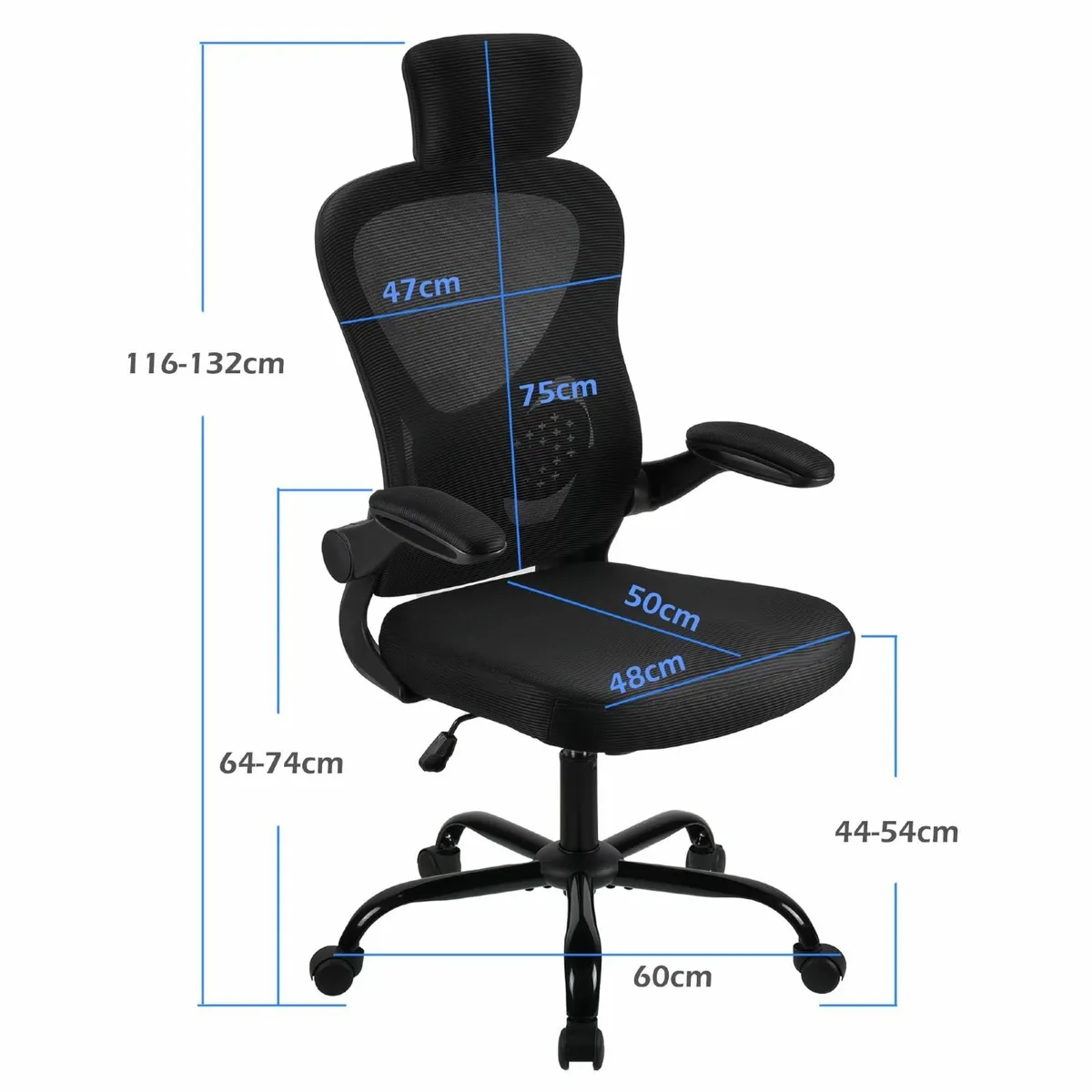 .Adjustable headrest office chair high-back - Image 3