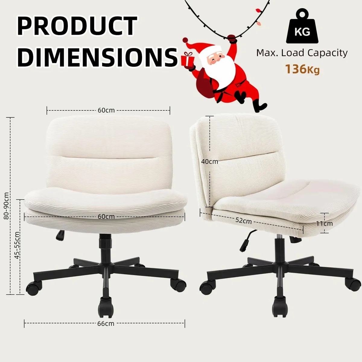 Ergonomic Office Chair Velvet Desk with Gravity - Image 2