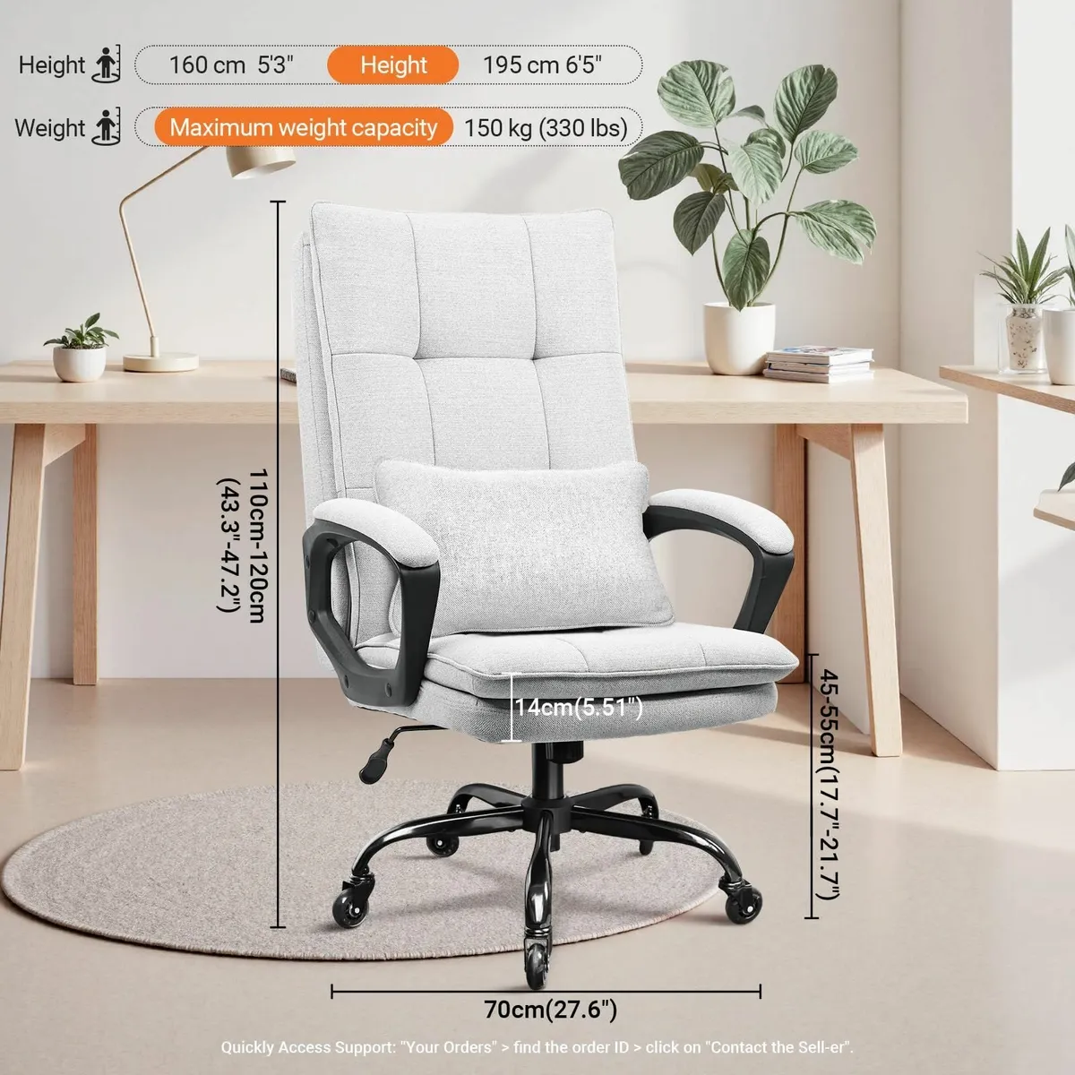 Ergonomic Executive Office Chair Computer Desk - Image 2