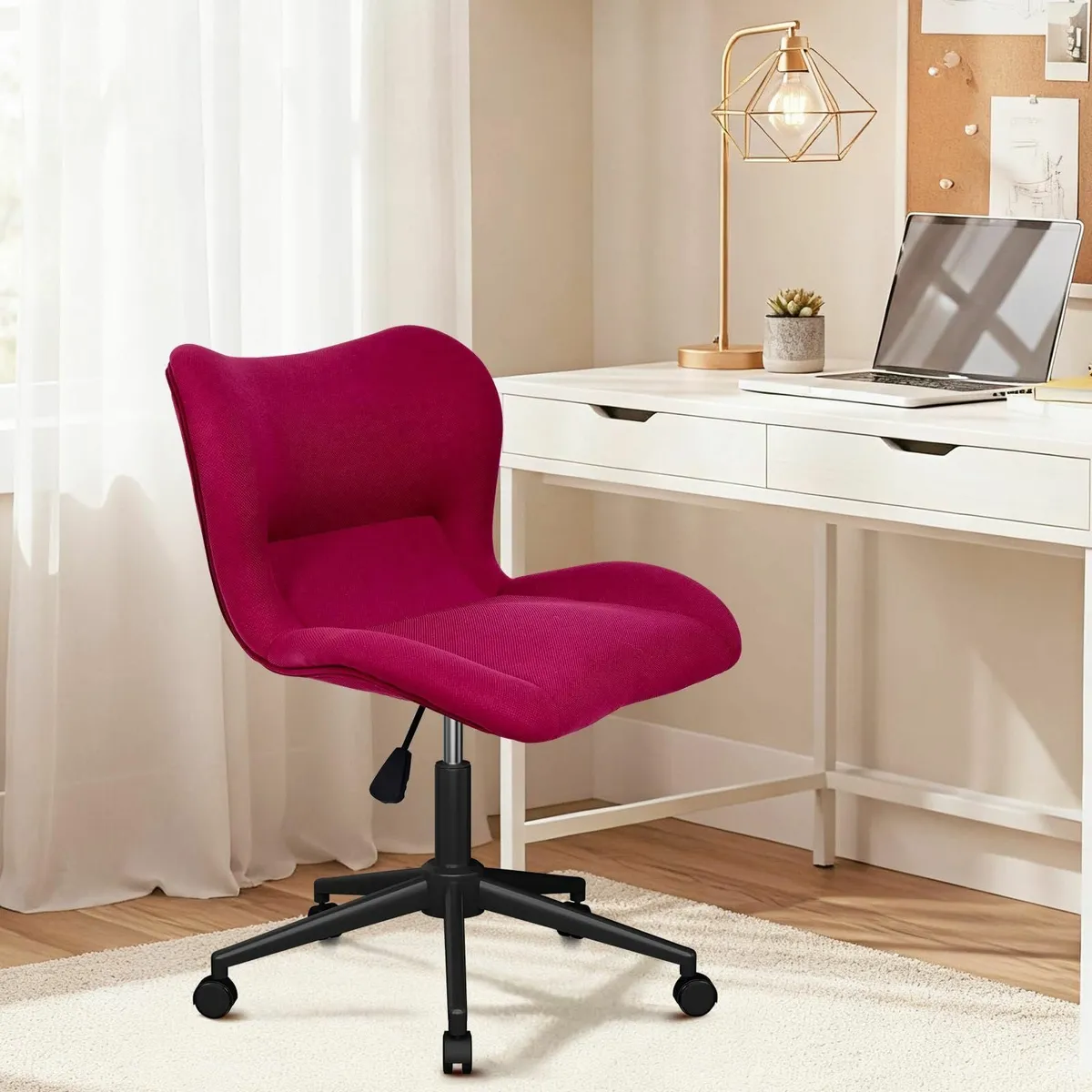 Ergonomic Armless Swivel Chair with Adjustable - Image 1