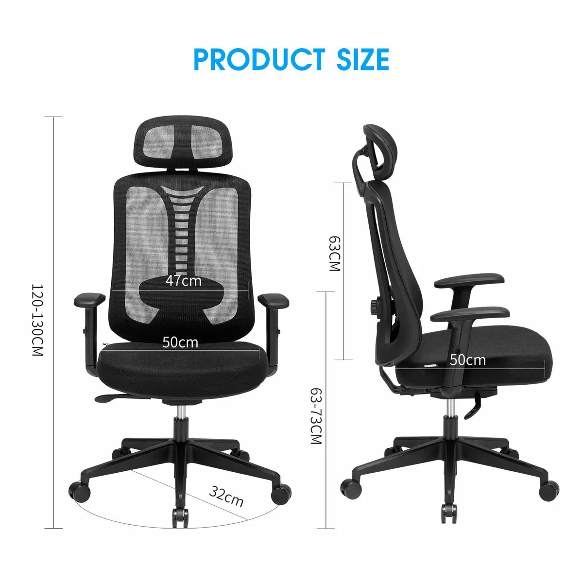 Ergonomic Office Chair Adjustable Home Desk - Image 2