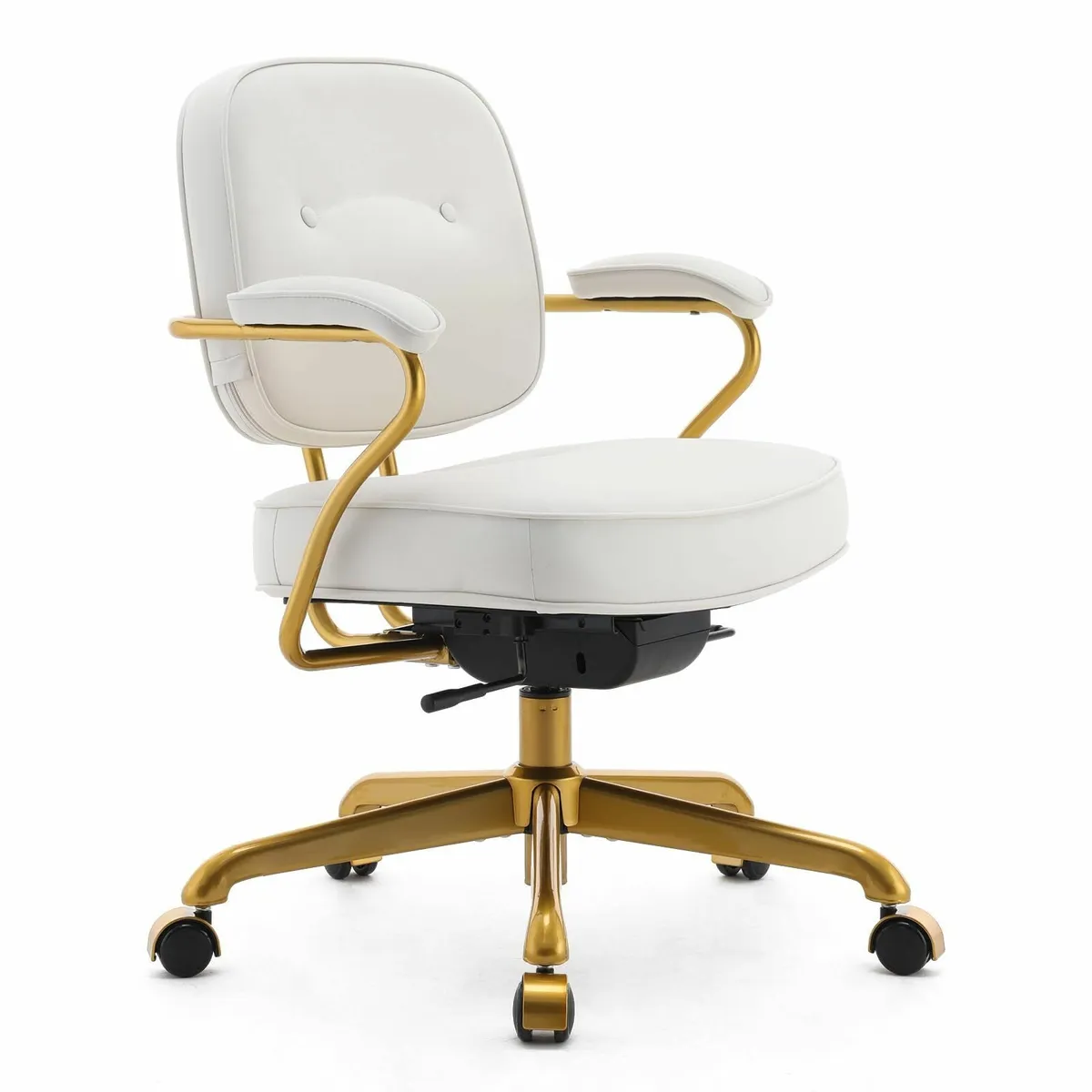 L3D Mid Century Modern Office Chair Faux Leather - Image 1