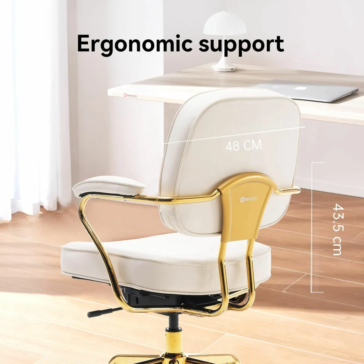 L3D Mid Century Modern Office Chair Faux Leather - Image 3