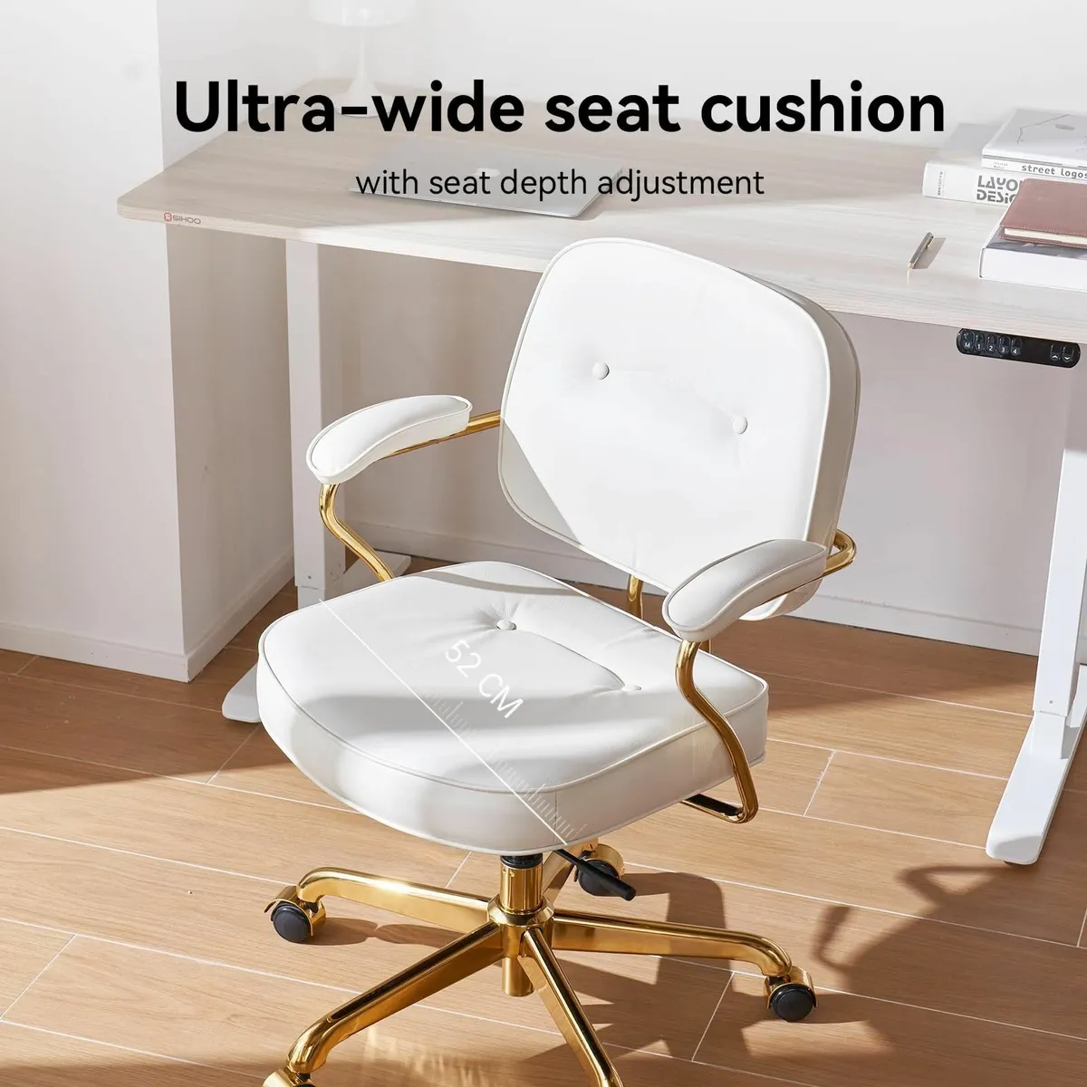 L3D Mid Century Modern Office Chair Faux Leather - Image 4