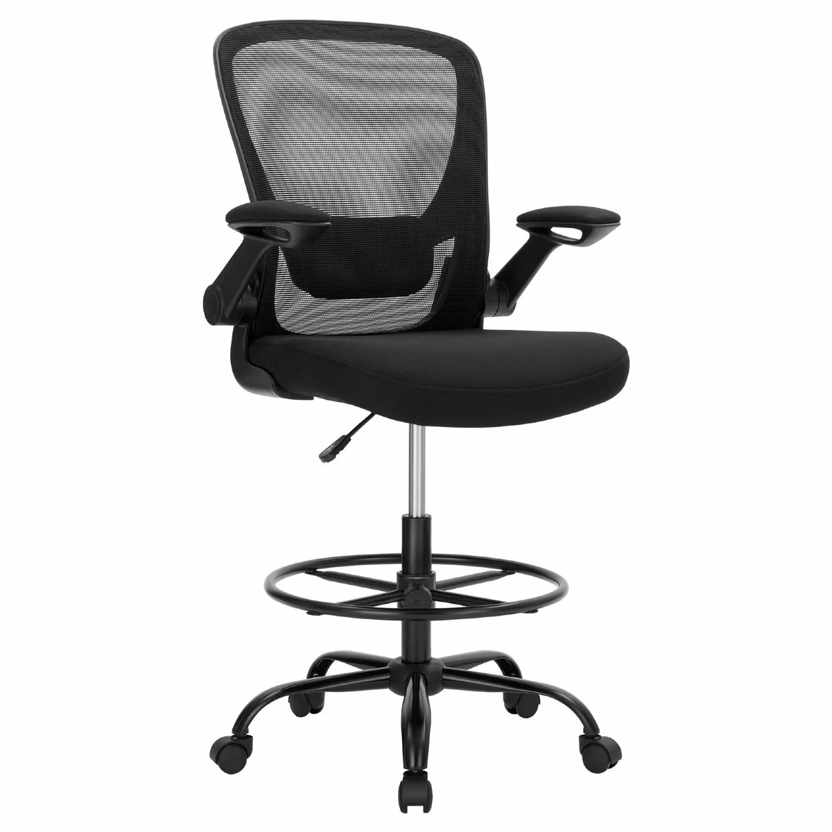 Drafting Chair with Flip-up Armrests Mesh Office - Image 1