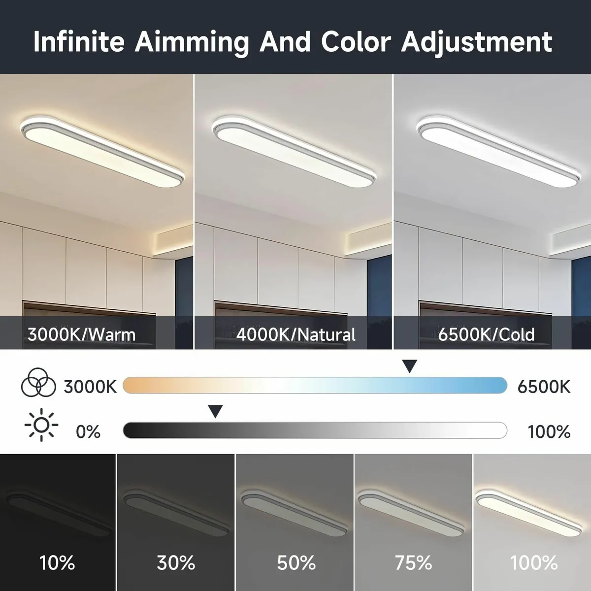Smart LED Ceiling Light 92cm Dimmable Modern - Image 4