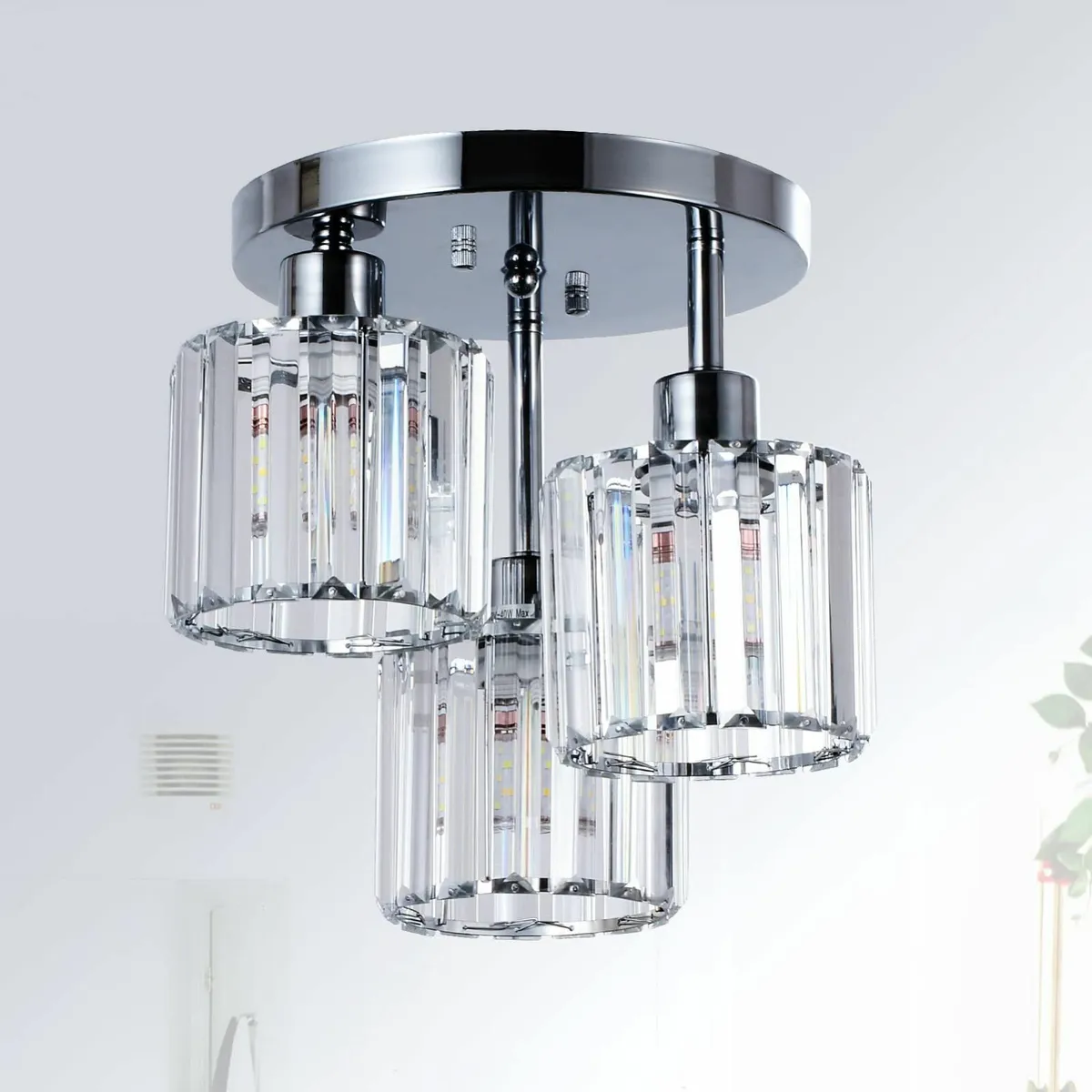 Modern Crystal Chandeliers Ceiling Light 3-Lights - Image 1