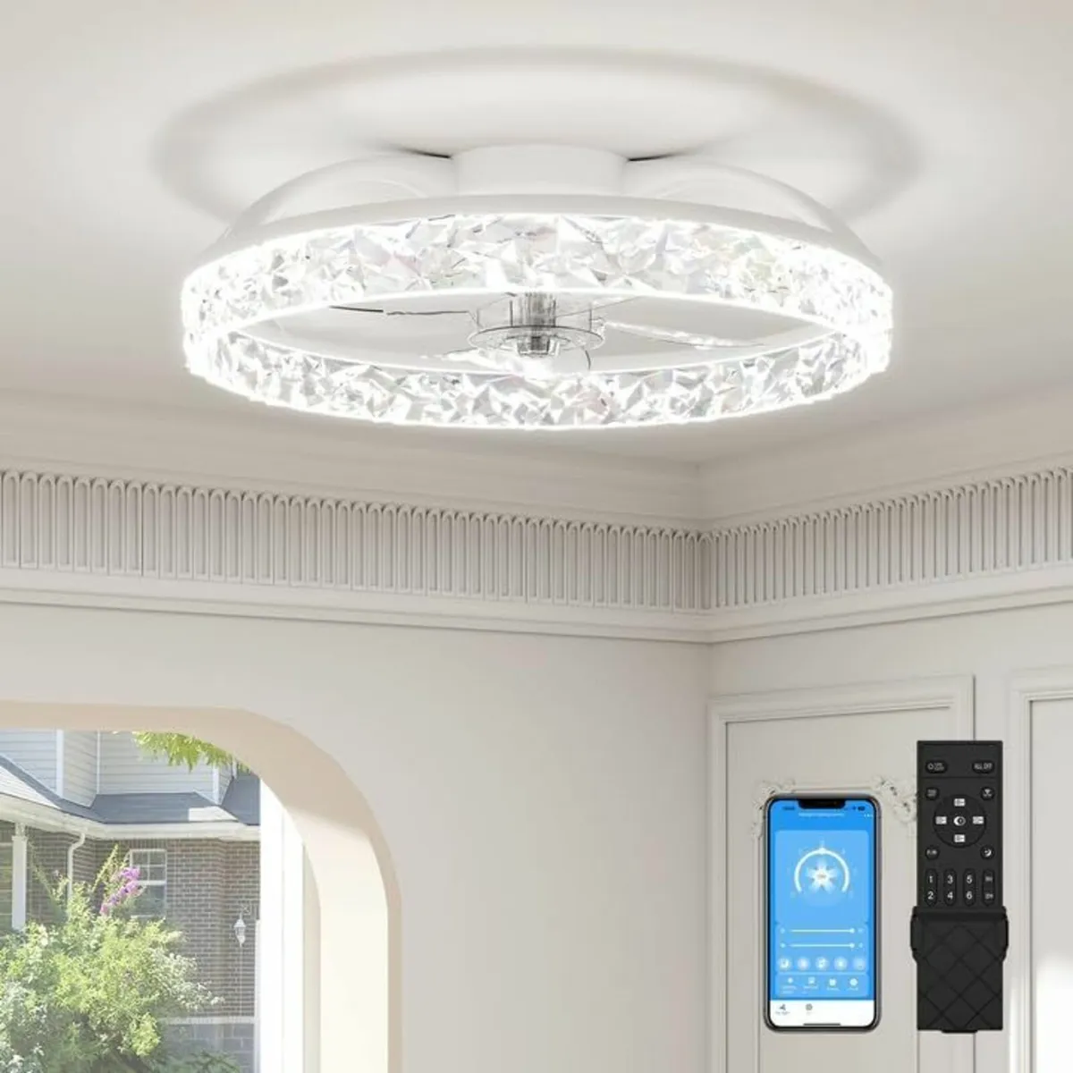 Ceiling Fans with Lights and Remote 50cm Modern - Image 1