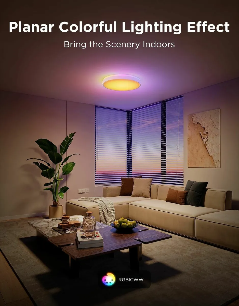 RGBIC Ceiling Light 48.5W Smart LED 4300lm Flush - Image 2