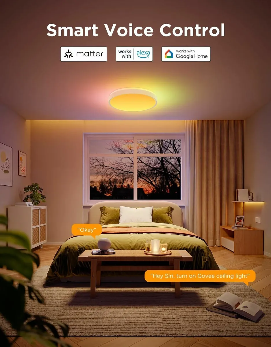 RGBIC Ceiling Light 48.5W Smart LED 4300lm Flush - Image 4