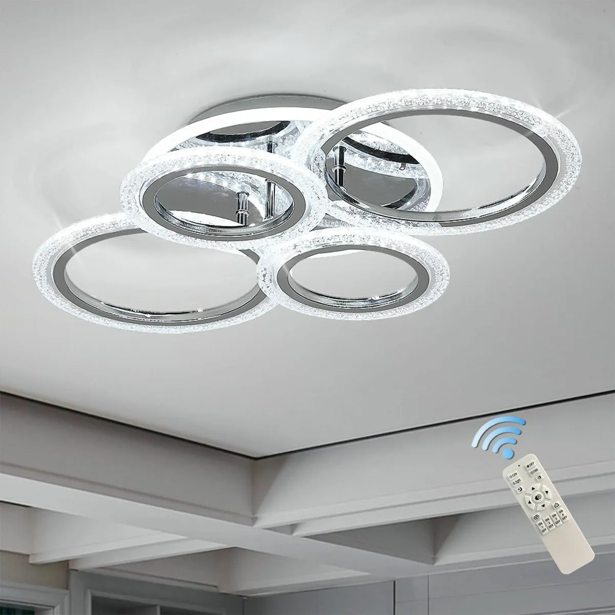58W Dimmable LED Ceiling Light Modern 4-Ring - Image 1