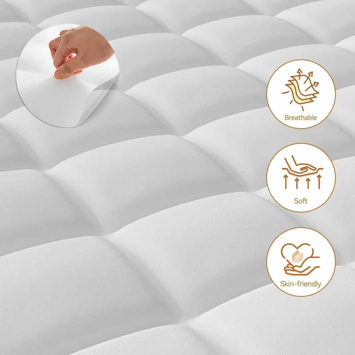 Firm Mattress Topper Double Bed with Washable - Image 4