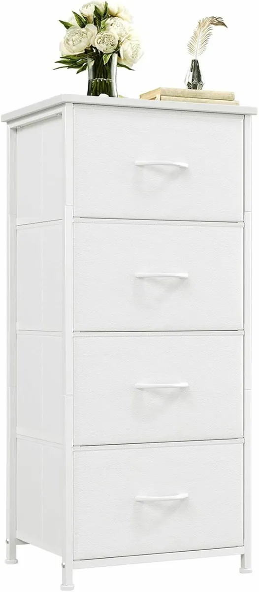 Chest of Drawers White with 4 Drawers - Image 1