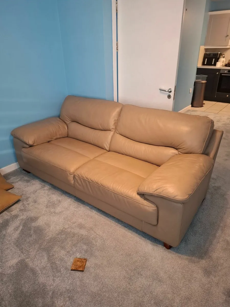 3 seater real leather sofa