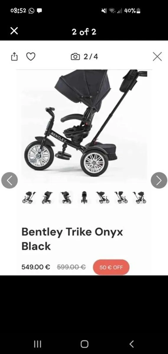 Bentley Trike Onyx Black 6 in 1 - Image 4