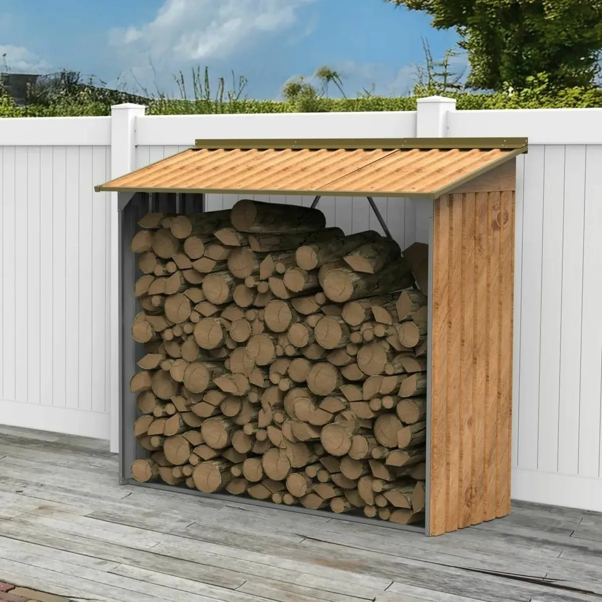 🔥 6×2 Steel Firewood Storage Shed –WoodStore Logs - Image 1